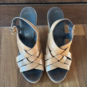 Tory Burch Tan Woven Sandals